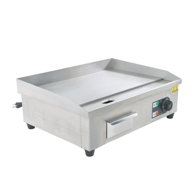 DURAFORCE 22" Flat Top Electric Grill 1600W Commercial Griddle Stainless Steel Countertop