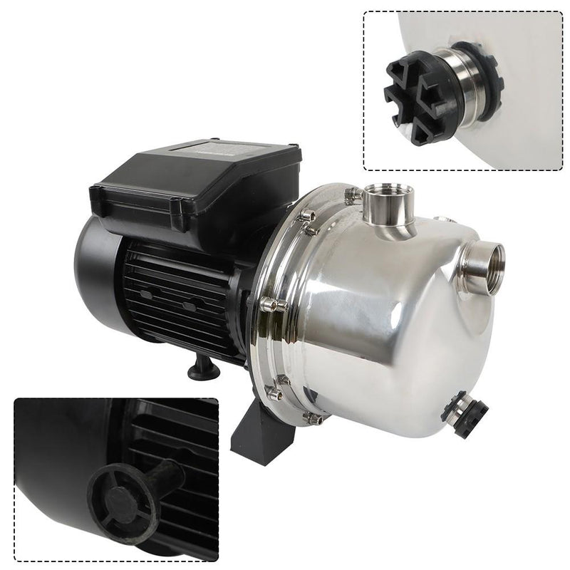 DURAFORCE Stainless Steel Portable Shallow Well Pump Garden Pump 1.6HP 1320GPH 115V