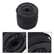 DURAFORCE 1/4 Inch Nylon Rope 500 Foot Spool 100% Nylon Solid Braid Rope Spool Black
