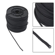 DURAFORCE 1/4 Inch Nylon Rope 500 Foot Spool 100% Nylon Solid Braid Rope Spool Black