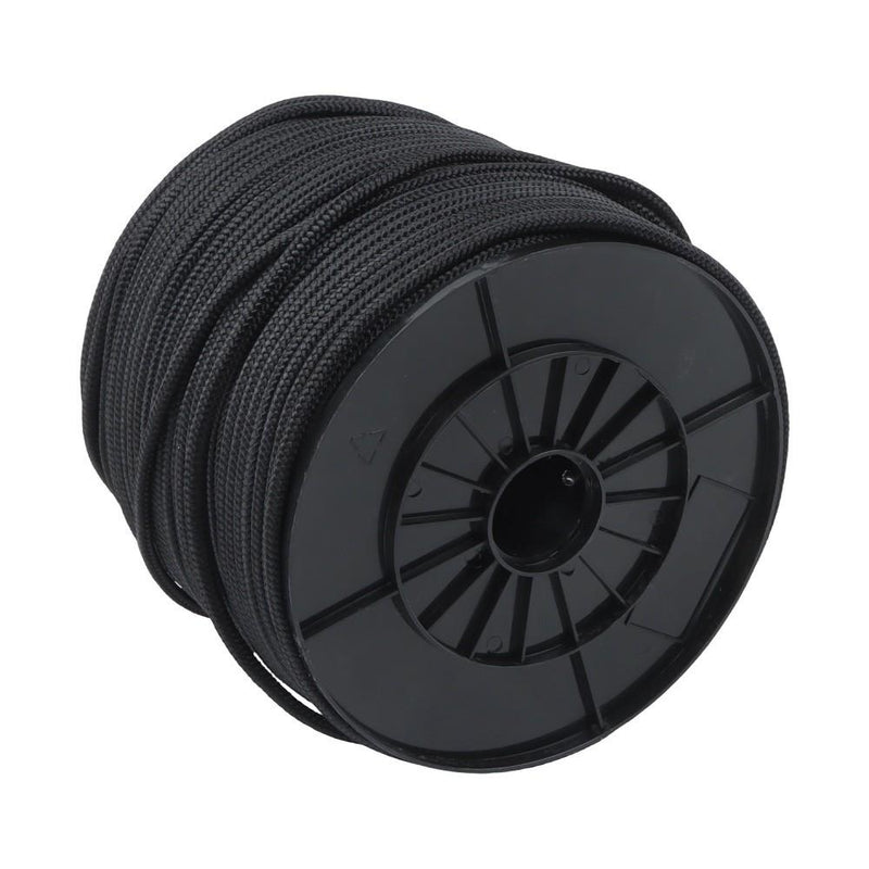DURAFORCE 1/4 Inch Nylon Rope 500 Foot Spool 100% Nylon Solid Braid Rope Spool Black