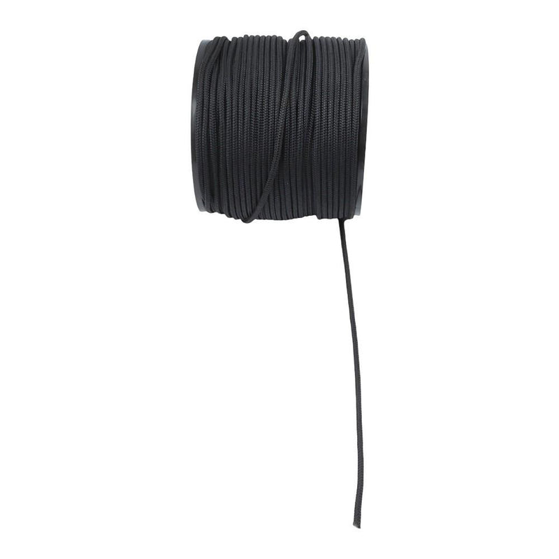 DURAFORCE 1/4 Inch Nylon Rope 500 Foot Spool 100% Nylon Solid Braid Rope Spool Black