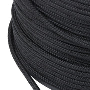 DURAFORCE 1/4 Inch Nylon Rope 500 Foot Spool 100% Nylon Solid Braid Rope Spool Black