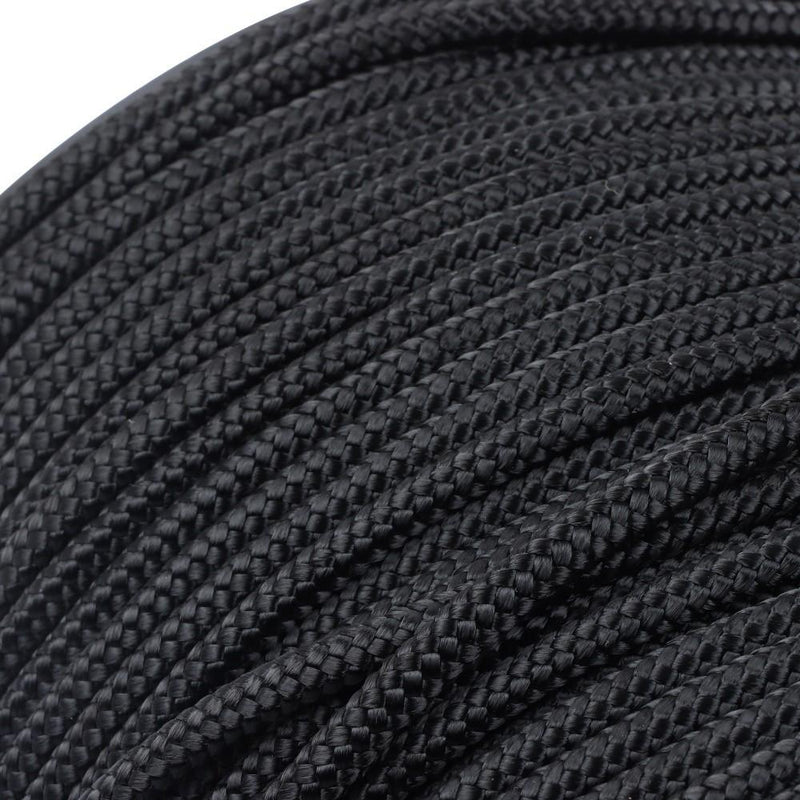 DURAFORCE 1/4 Inch Nylon Rope 500 Foot Spool 100% Nylon Solid Braid Rope Spool Black