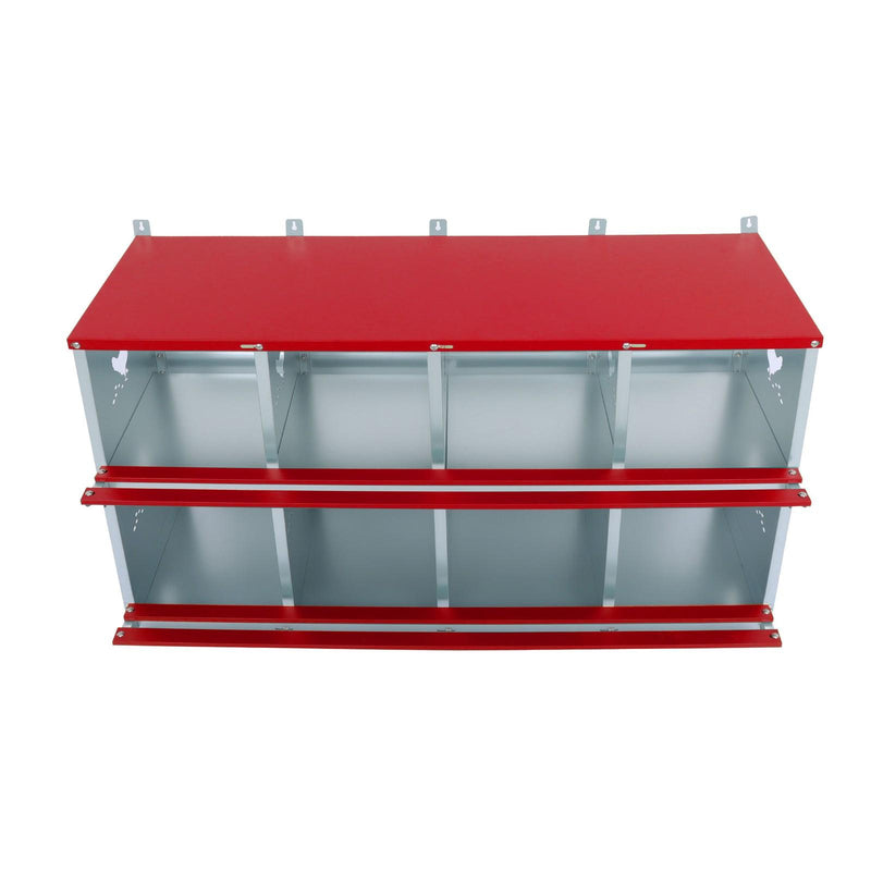 DURAFORCE 8-Compartment Metal Poultry Nest Box Wall Mount Easy Eggs Collection Large Vent