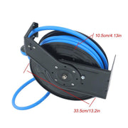 DURAFORCE Retractable Hose Reel 1/2 Inch x 50Ft Auto Rewind Hose-Reel W/ Rubber Hose