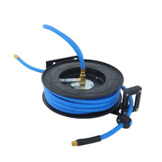 DURAFORCE Retractable Hose Reel 1/2 Inch x 50Ft Auto Rewind Hose-Reel W/ Rubber Hose