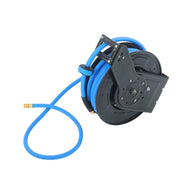 DURAFORCE Retractable Hose Reel 1/2 Inch x 50Ft Auto Rewind Hose-Reel W/ Rubber Hose