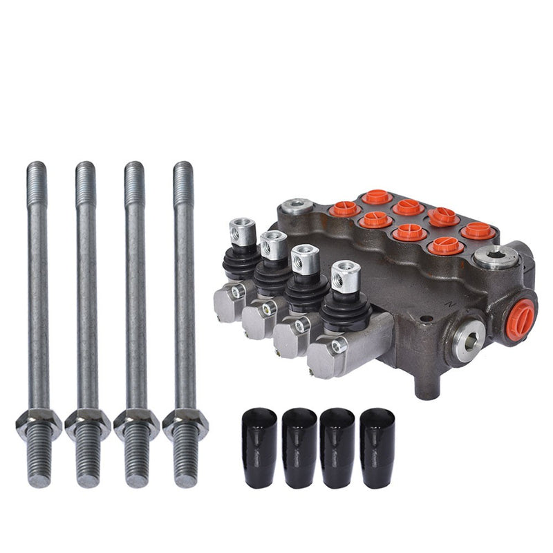 DURAFORCE 4 Spool 21 GPM 3600PSI SAE Ports Hydraulic Control Valve Double Acting