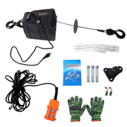 DURAFORCE 22.9 ft/7 m 2in1 Portable Electric Hoist Winch 1100lbs With Wired Remote Control
