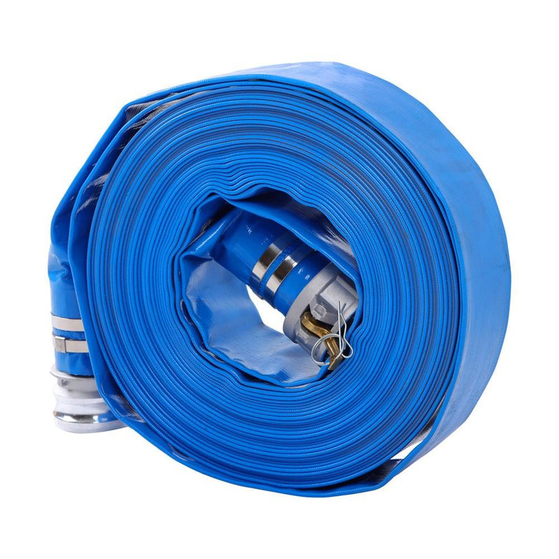 DURAFORCE 3" x 100 Foot Heavy Duty Layflat Discharge Hose Assembly with Cam and Groove
