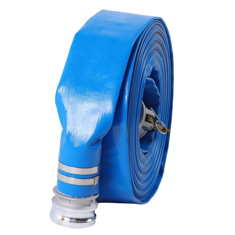 DURAFORCE 3" x 100 Foot Heavy Duty Layflat Discharge Hose Assembly with Cam and Groove