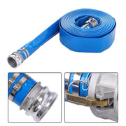 DURAFORCE 3" x 100 Foot Heavy Duty Layflat Discharge Hose Assembly with Cam and Groove