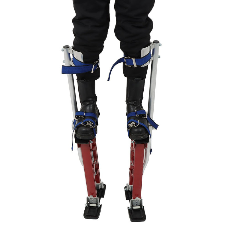 DURAFORCE 18-30" Red Adjustable Aluminum Alloy Drywall Stilts For Taping Painting Painter