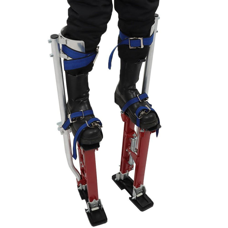 DURAFORCE 18-30" Red Adjustable Aluminum Alloy Drywall Stilts For Taping Painting Painter