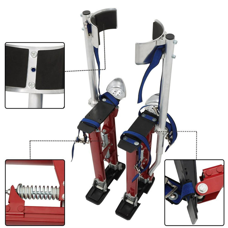 DURAFORCE 18-30" Red Adjustable Aluminum Alloy Drywall Stilts For Taping Painting Painter