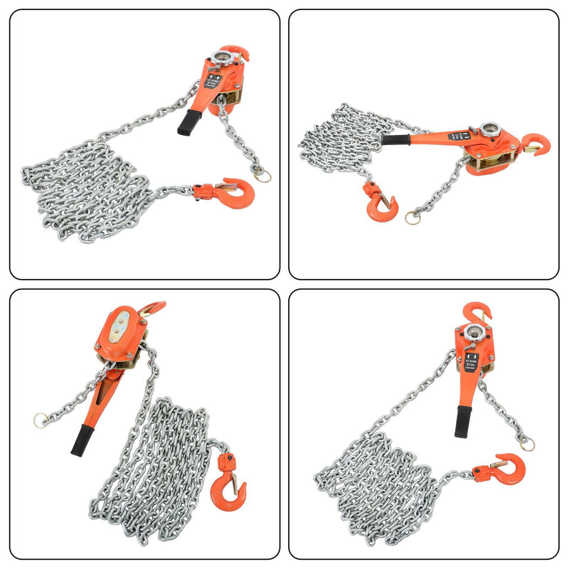 DURAFORCE 20ft 6600lb Capacity Wrench Lever Block Steel Hoist Manual Chain Hoist G80 Chain