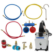 DURAFORCE AC Manifold Gauge set Combo 3 CFM Air Vacuum Pump HVAC+R134A Kit AC A/C
