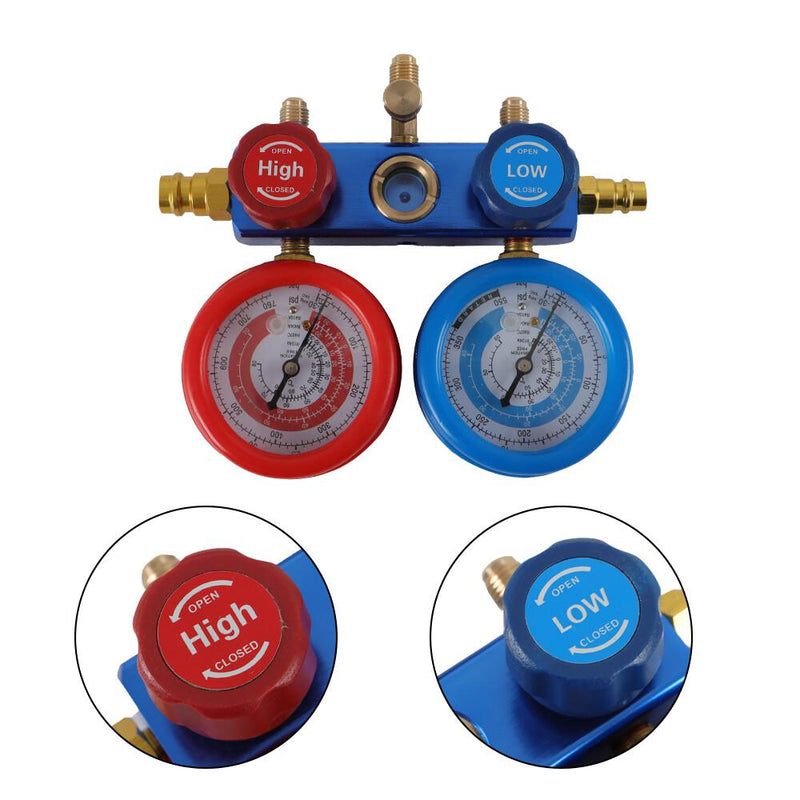 DURAFORCE AC Manifold Gauge set Combo 3 CFM Air Vacuum Pump HVAC+R134A Kit AC A/C