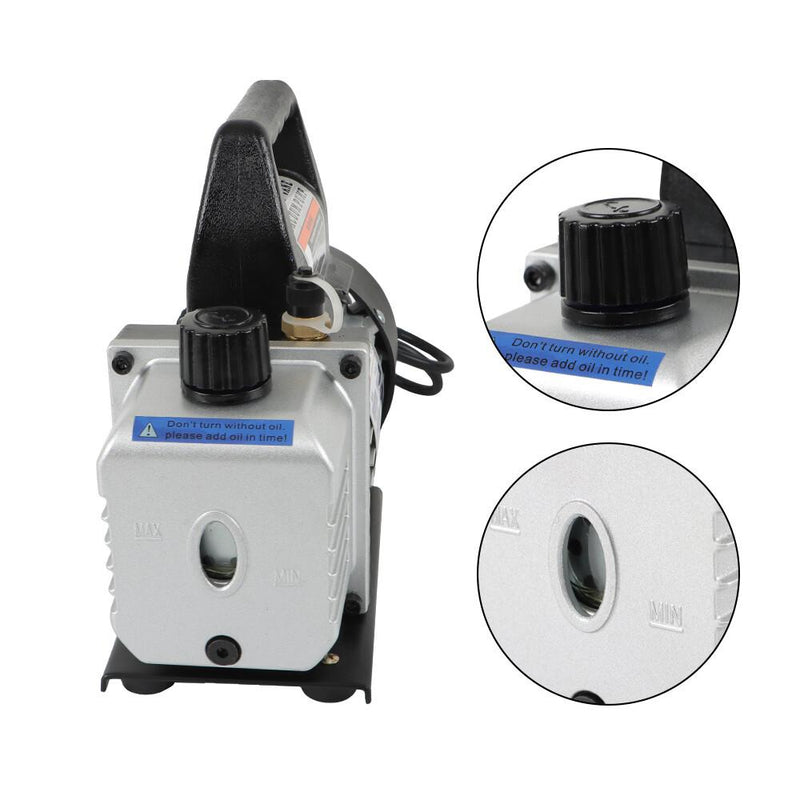 DURAFORCE AC Manifold Gauge set Combo 3 CFM Air Vacuum Pump HVAC+R134A Kit AC A/C