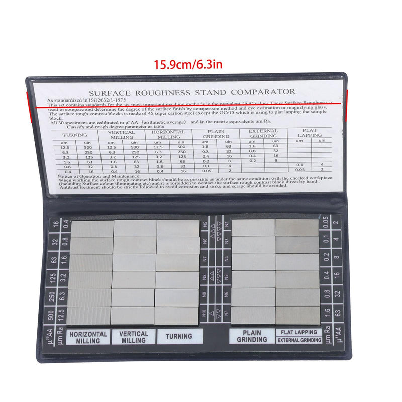 DURAFORCE Surface Roughness Comparator Set Ra0.05-12.5mm, 30 Specimen Blocks for Machining