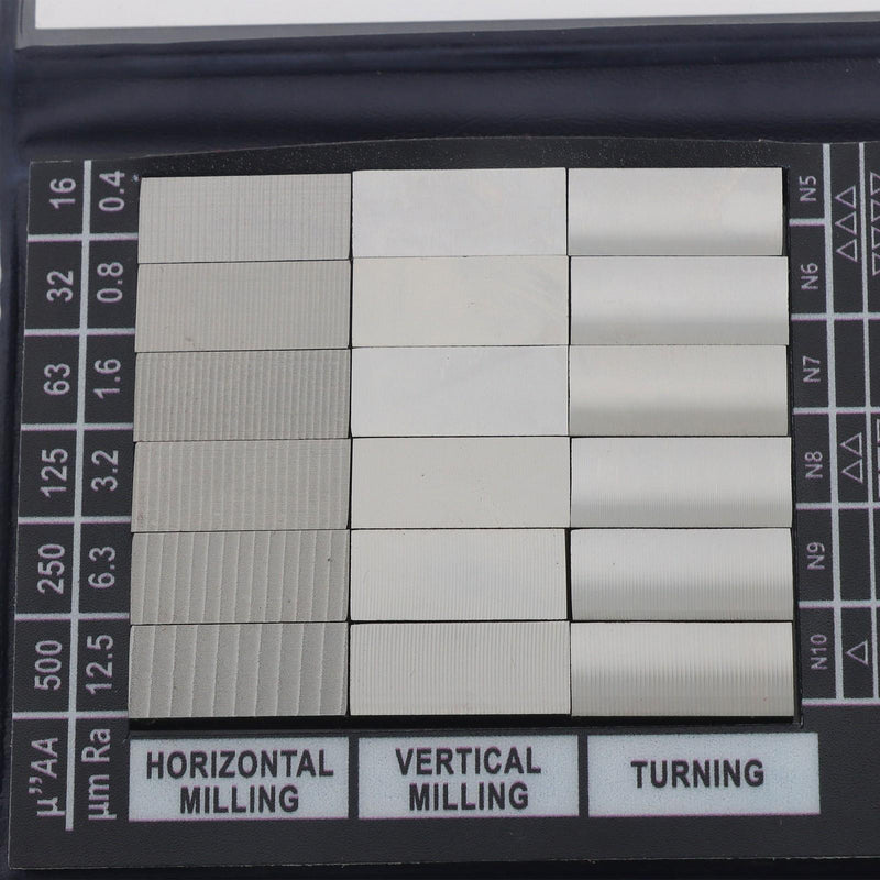 DURAFORCE Surface Roughness Comparator Set Ra0.05-12.5mm, 30 Specimen Blocks for Machining