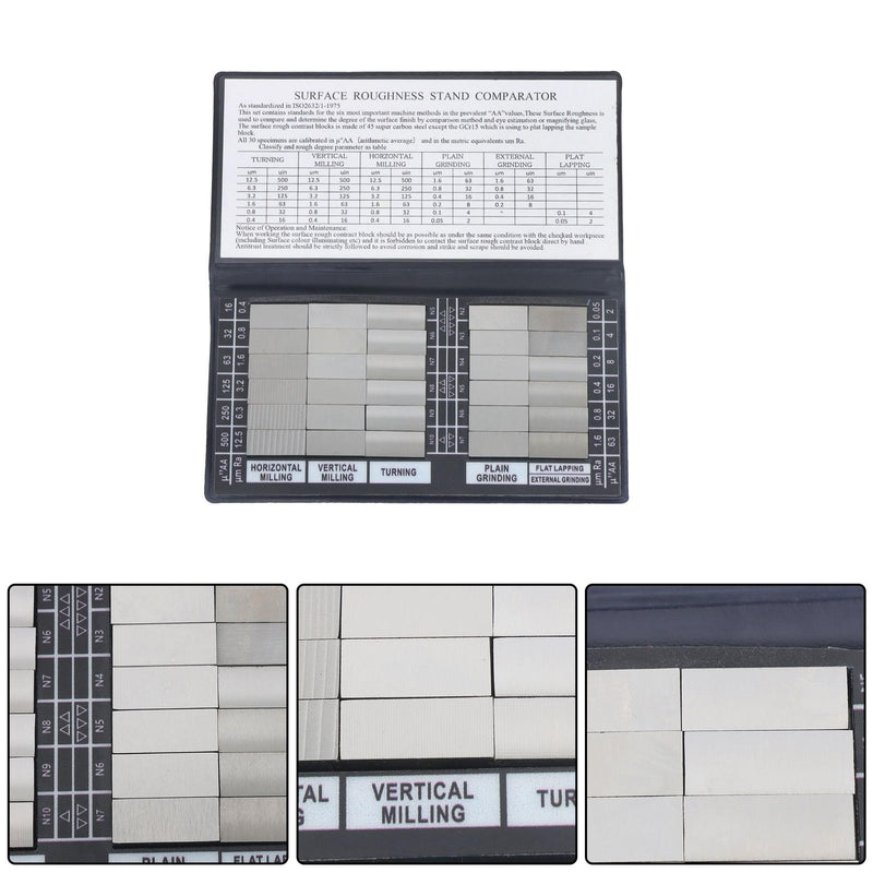 DURAFORCE Surface Roughness Comparator Set Ra0.05-12.5mm, 30 Specimen Blocks for Machining