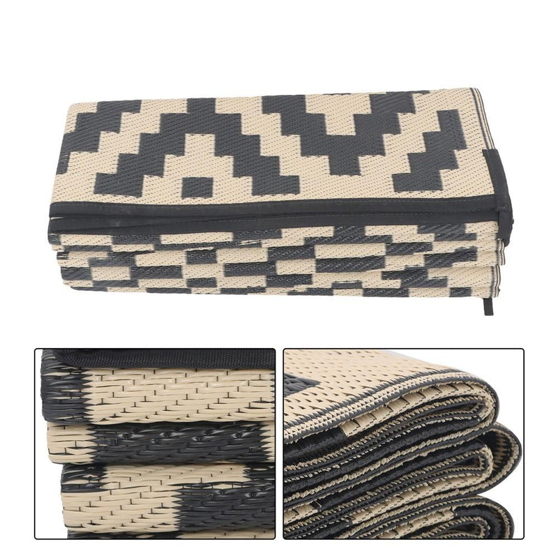 DURAFORCE Waterproof Outdoor Rug 10x14 ft Outdoor Plastic Straw Rug For Camping RV Deck