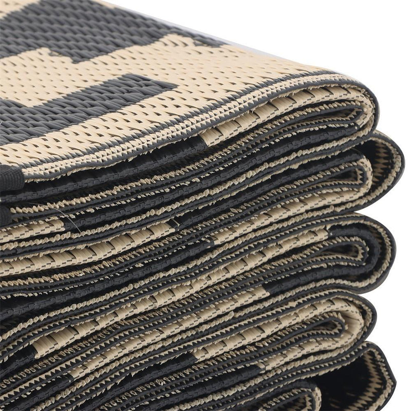 DURAFORCE Waterproof Outdoor Rug 10x14 ft Outdoor Plastic Straw Rug For Camping RV Deck