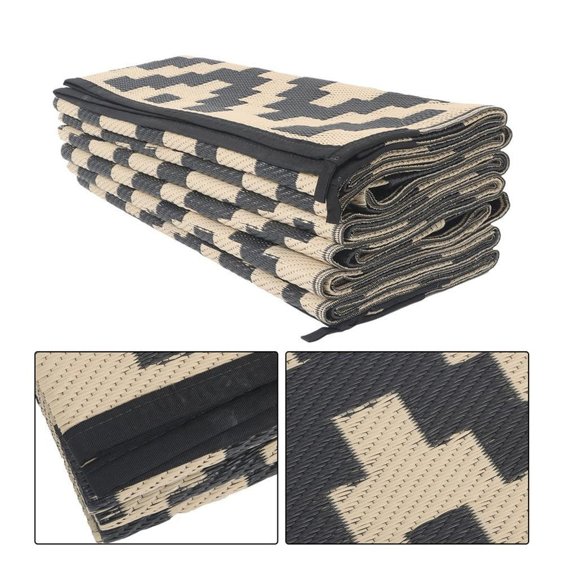 DURAFORCE Waterproof Outdoor Rug 10x14 ft Outdoor Plastic Straw Rug For Camping RV Deck