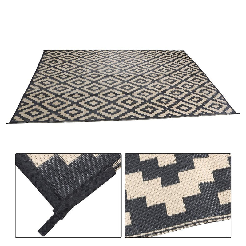 DURAFORCE Waterproof Outdoor Rug 10x14 ft Outdoor Plastic Straw Rug For Camping RV Deck