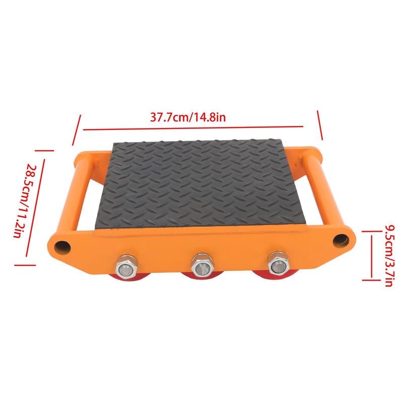 DURAFORCE Heavy Duty Machinery Skate Dolly 15 Ton 33069Lbs Mover Roller Cargo Trolley 360°