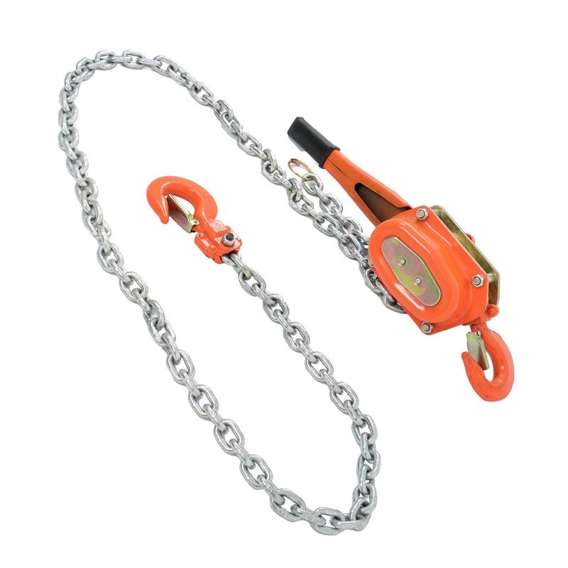 DURAFORCE 10ft 6600lb Capacity G80 Chain Manual Lever Steel Chain Hoist Wrench Block Hoist