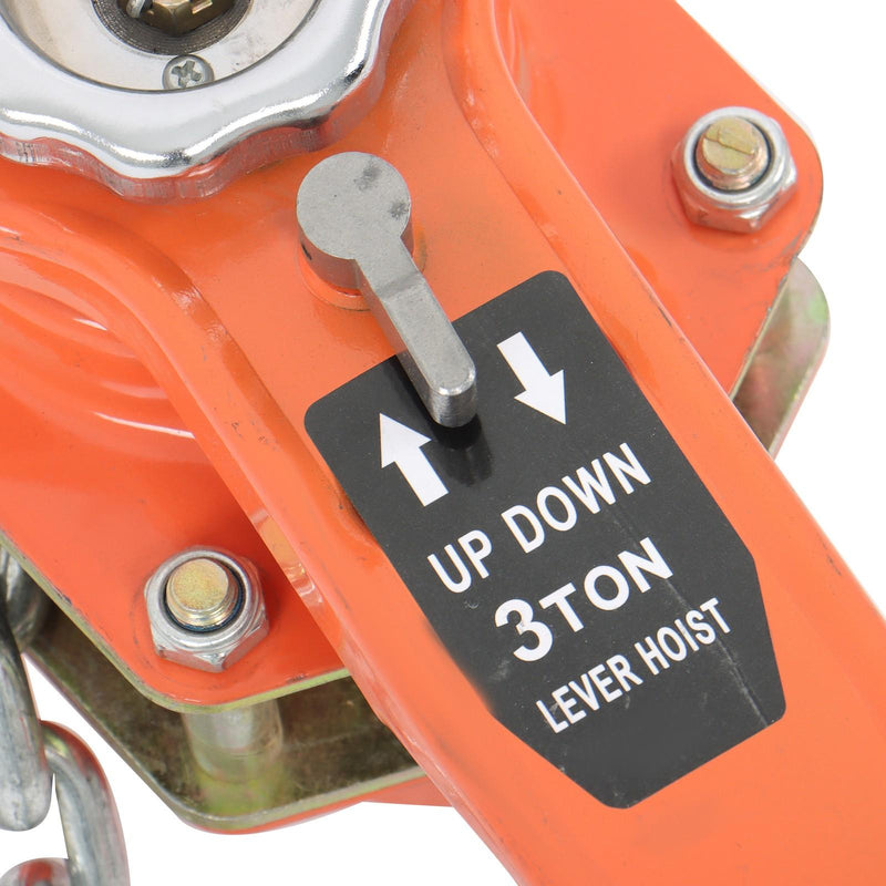 DURAFORCE 10ft 6600lb Capacity G80 Chain Manual Lever Steel Chain Hoist Wrench Block Hoist