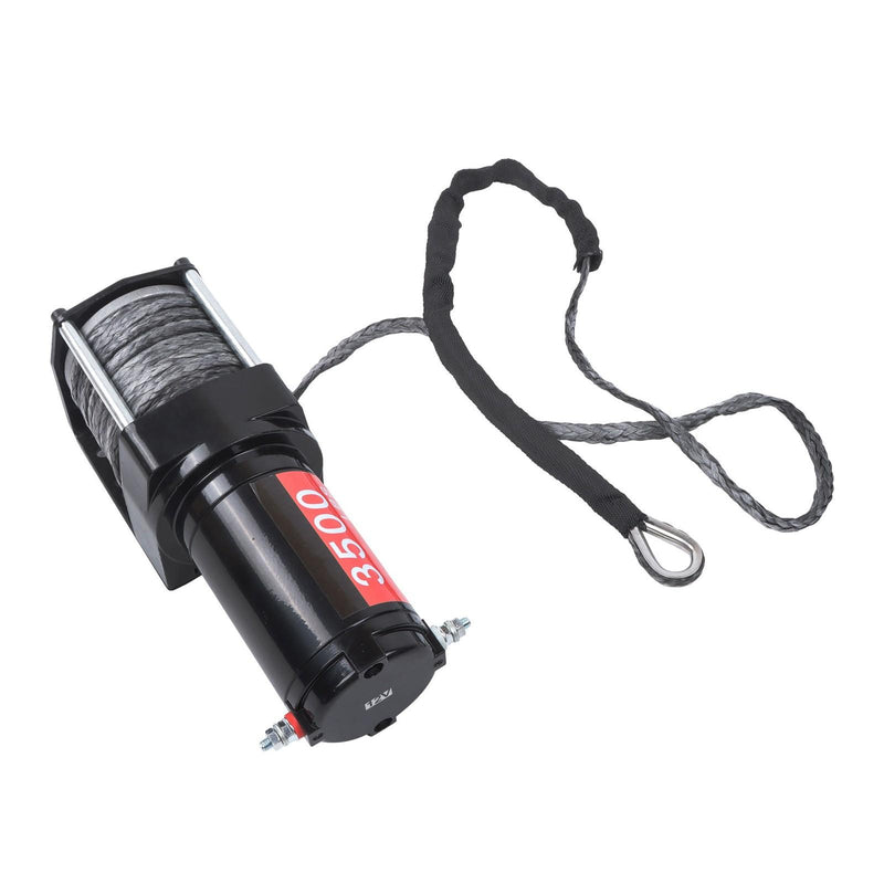 DURAFORCE Synthetic Rope Electric Winch 3500 lbs 12V w/ Wireless and Wired Remote Control