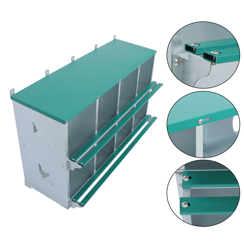 DURAFORCE Durable Chicken Nest Box 8 Hole Nest Box Laying Egg Lay Box Hen Chicken Coop Box