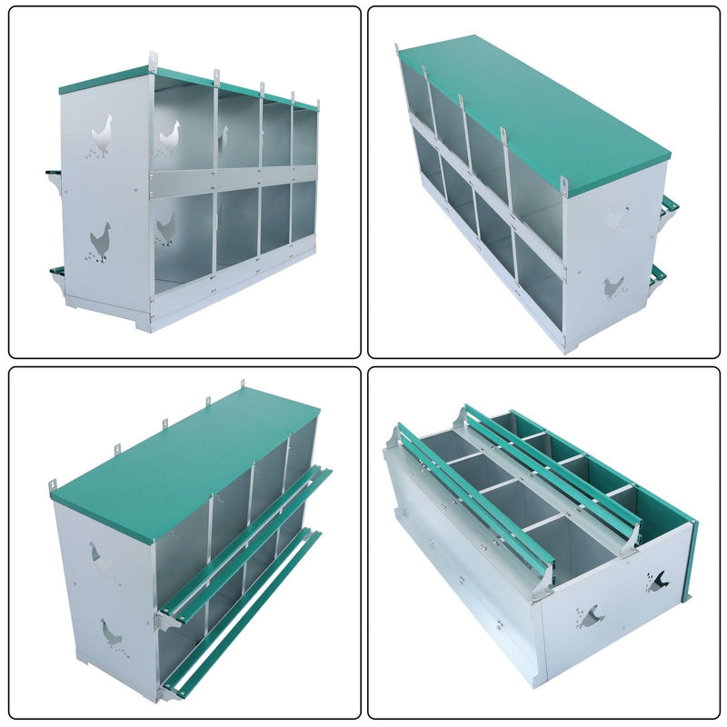 DURAFORCE Durable Chicken Nest Box 8 Hole Nest Box Laying Egg Lay Box Hen Chicken Coop Box