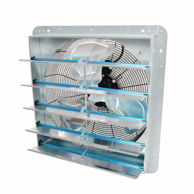 DURAFORCE 20 Inch Shutter Exhaust Fan High Speed Aluminum Wall Mounted Greenhouse Garage