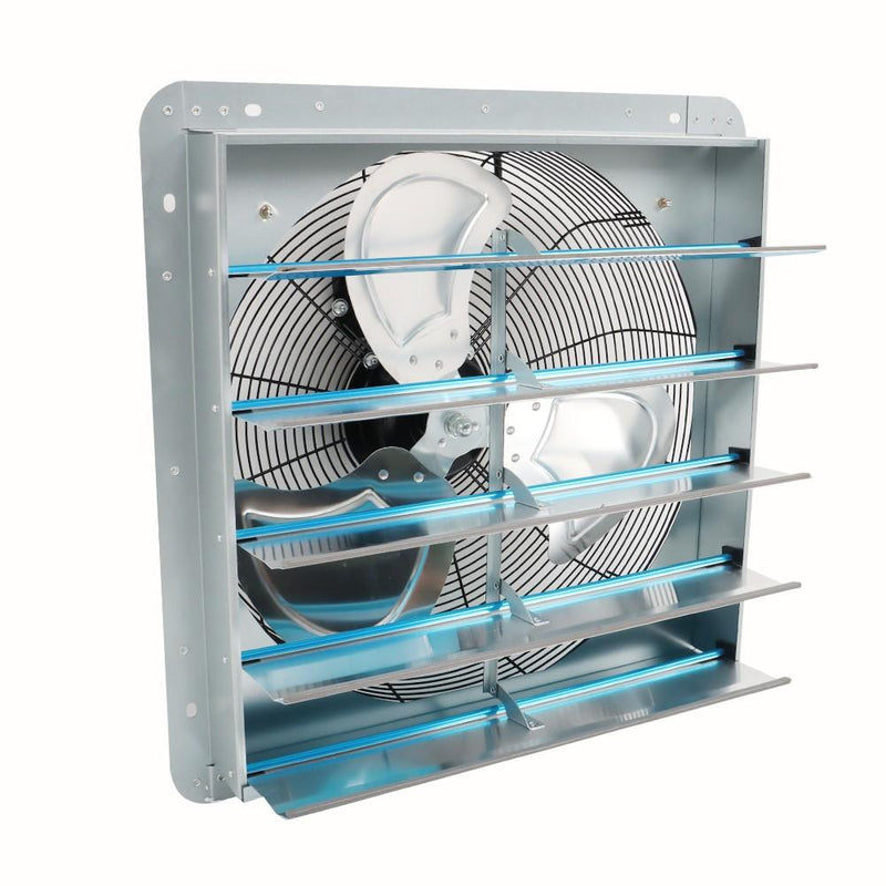 DURAFORCE 20 Inch Shutter Exhaust Fan High Speed Aluminum Wall Mounted Greenhouse Garage