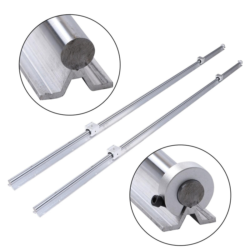 DURAFORCE SBR20UU Linear Guide Rail Kit 2200mm Dual Rail 4 Blocks & Stops CNC