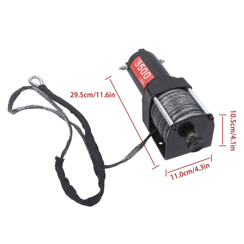 DURAFORCE 3500lbs 12V Synthetic Rope Electric Winch w/ Wireless and Wired Remote Control