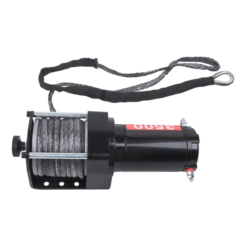 DURAFORCE 3500lbs 12V Synthetic Rope Electric Winch w/ Wireless and Wired Remote Control