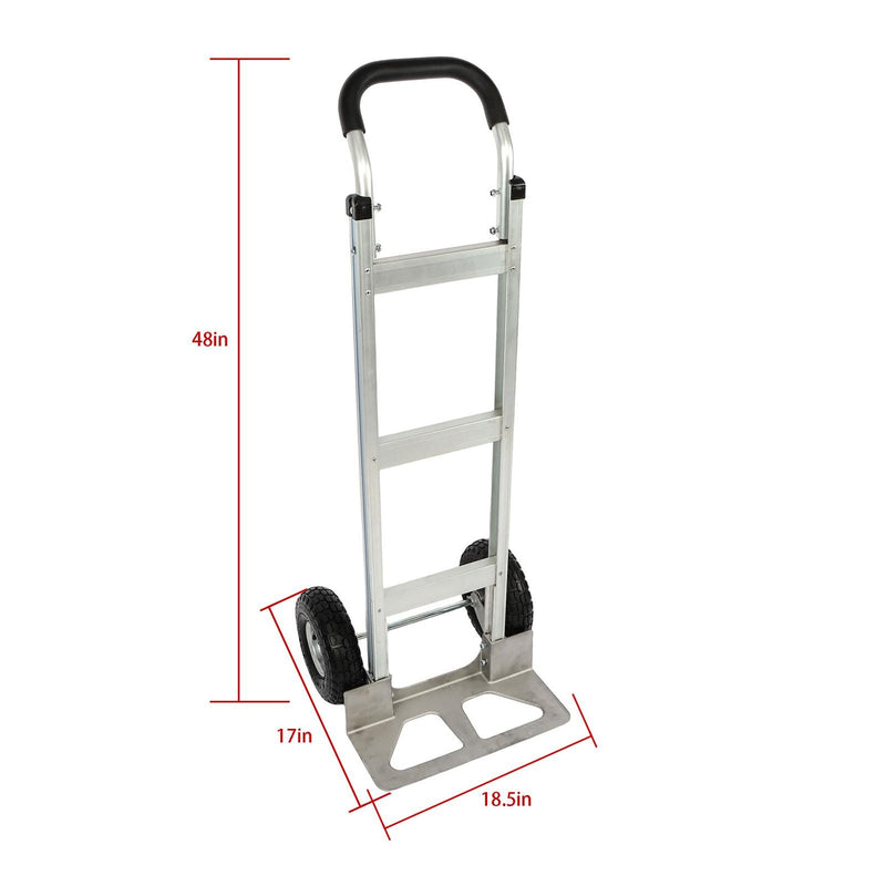 DURAFORCE Hand Truck Aluminum 500Lbs Magliner Trolley Dolly 14"×7-1/2" Diecast Nose Plate