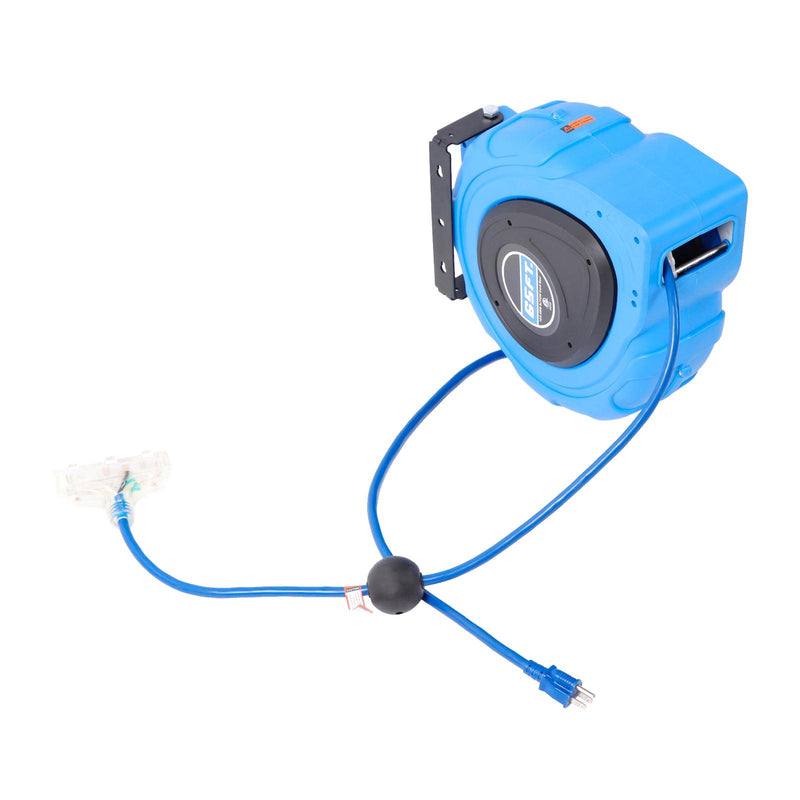 DURAFORCE 12-AWG/3C 65FT SJTOW Retractable Extension Cord Reel Power Cord Reel
