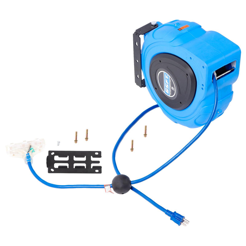 DURAFORCE 12-AWG/3C 65FT SJTOW Retractable Extension Cord Reel Power Cord Reel
