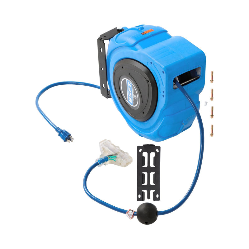 DURAFORCE 12-AWG/3C 65FT SJTOW Retractable Extension Cord Reel Power Cord Reel