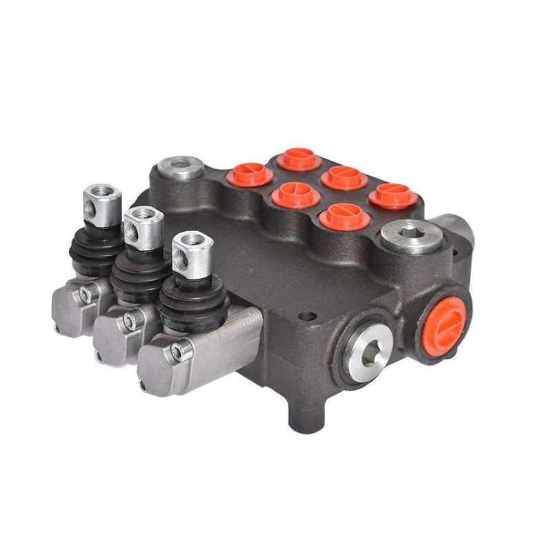 DURAFORCE 3 Spool Hydraulic Monoblock Double Acting Control Valve W/Conversion 21GPM SAE