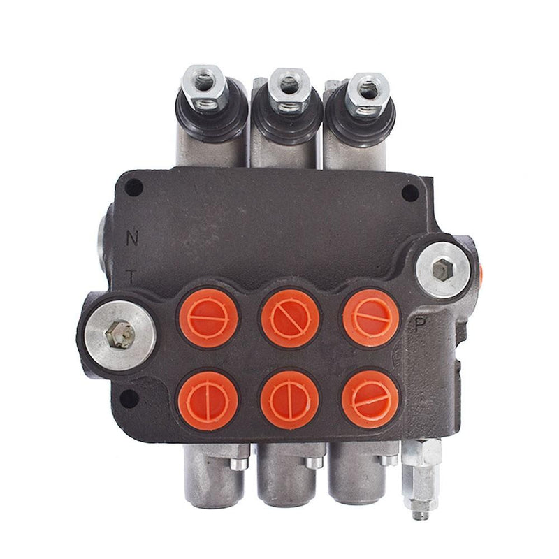DURAFORCE 3 Spool Hydraulic Monoblock Double Acting Control Valve W/Conversion 21GPM SAE