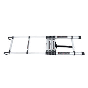 DURAFORCE 12.5 FT Aluminum Telescoping Ladder Lightweight With 2 Detachable Roof Hooks