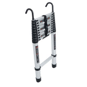 DURAFORCE 12.5 FT Aluminum Telescoping Ladder Lightweight With 2 Detachable Roof Hooks